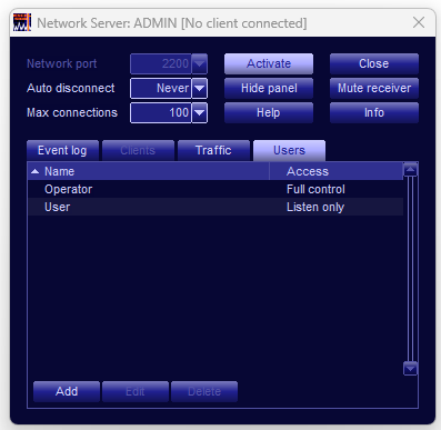 G39DDC Client/Server Option - Server Operation
